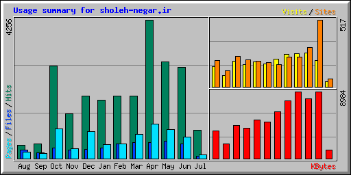 Usage summary for sholeh-negar.ir